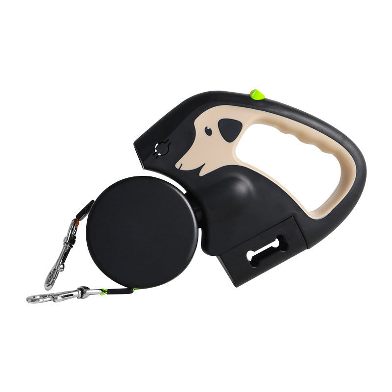 Dual / Double Dog Leash, 360° Retractable Roulette
