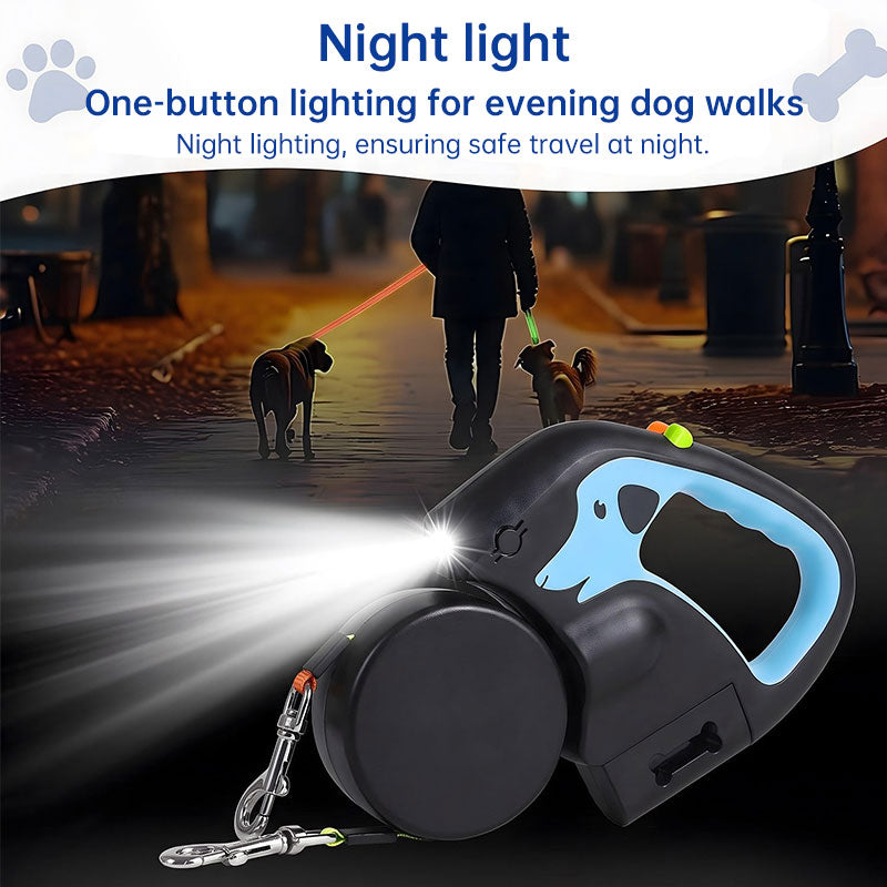 Dual / Double Dog Leash, 360° Retractable Roulette